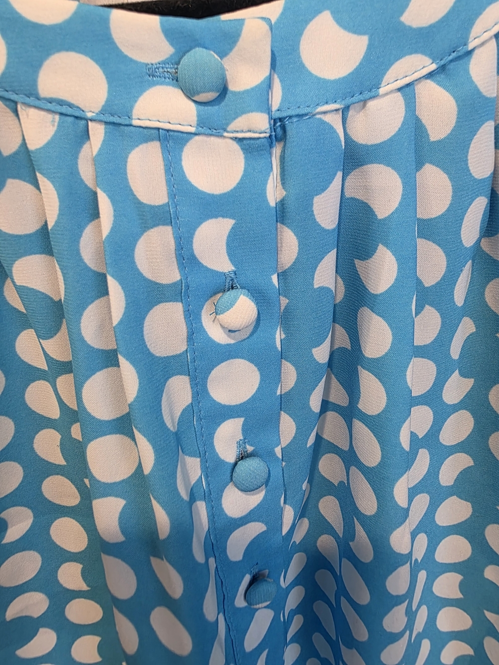 New York & Company Blue and White Polka Dot Sleeveless Camisole - Picture 3 of 6